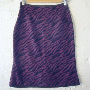 Y2K Purple Zebra Faux Fur Pencil Skirt